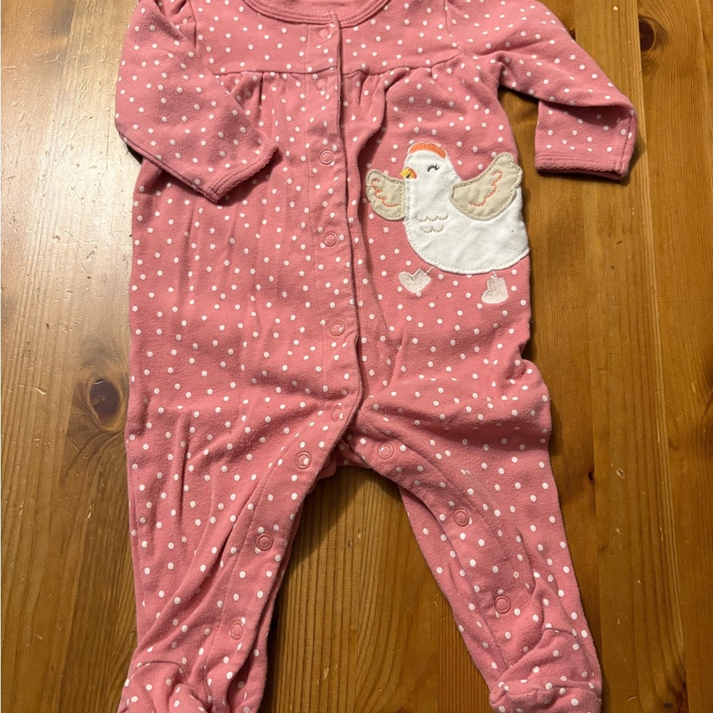 Carter's Pink and White Polka Dot Footie One Piece